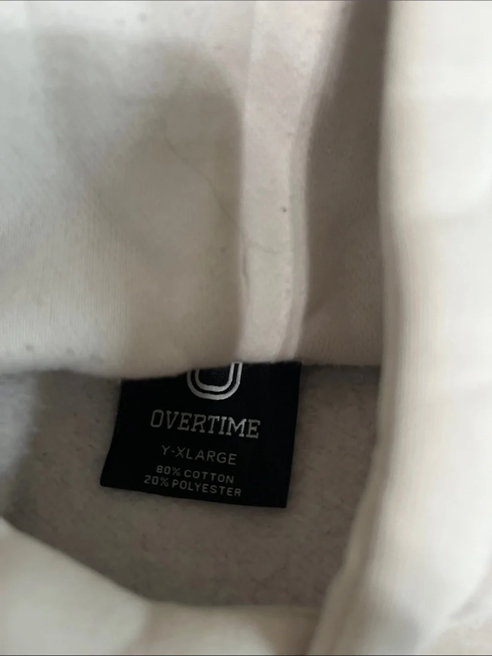 White Graphic Hoodie with Black Logo - Unbranded